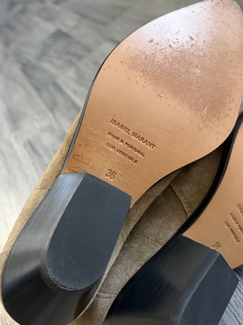 Isabel Marant Dewina Tan Suede Pointed Western Ankle Boots - Picture 8 of 9